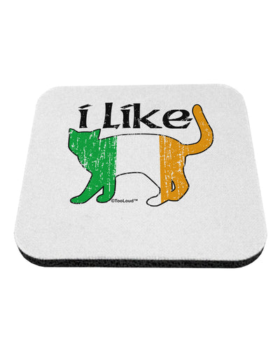 I Like Irish Cat Silhouette Coaster by TooLoud-Coasters-TooLoud-White-Davson Sales