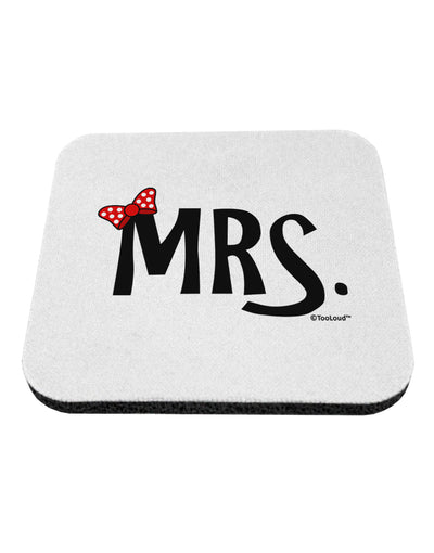 Matching Mr and Mrs Design - Mrs Bow Coaster by TooLoud-Coasters-TooLoud-White-Davson Sales