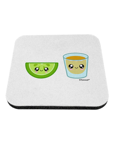 Cute Tequila Shot and Lime Wedge Coaster by TooLoud-Coasters-TooLoud-White-Davson Sales