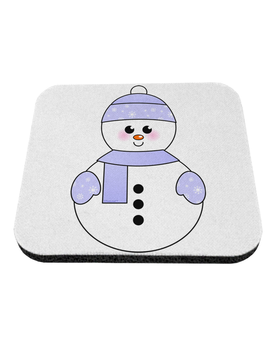 Cute Snowman With Hat and Scarf Christmas Coaster-Coasters-TooLoud-White-Davson Sales