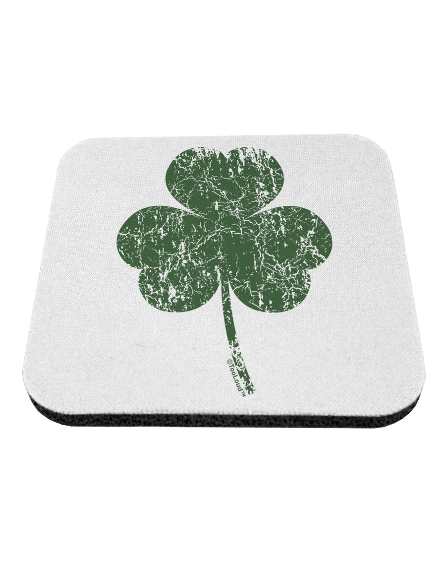 Distressed Traditional Irish Shamrock Coaster-Coasters-TooLoud-White-Davson Sales