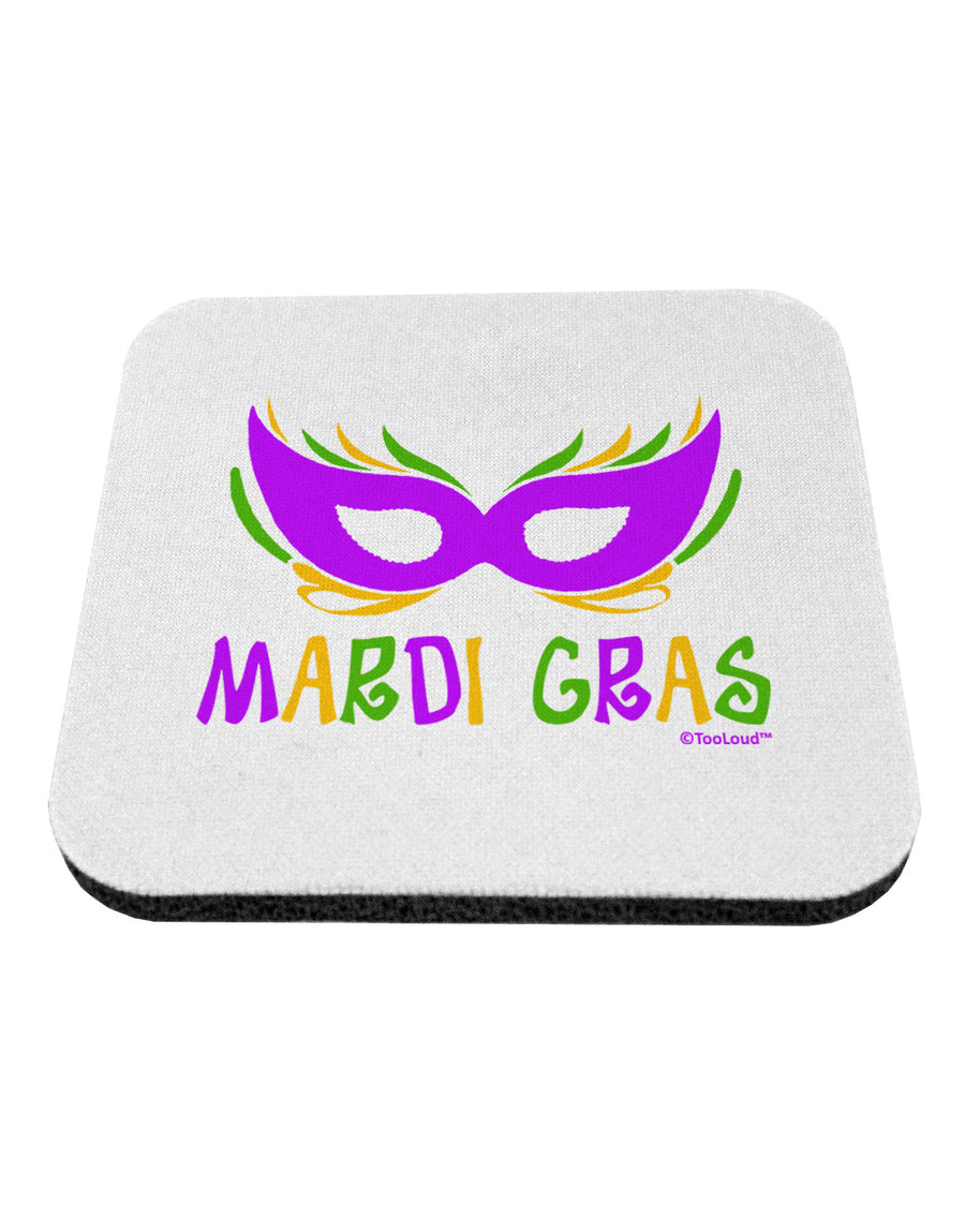 Mardi Gras - Purple Gold Green Mask Coaster by TooLoud-Coasters-TooLoud-White-Davson Sales