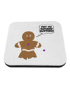 Not My Gumdrop Buttons Gingerbread Man Christmas Coaster-Coasters-TooLoud-White-Davson Sales