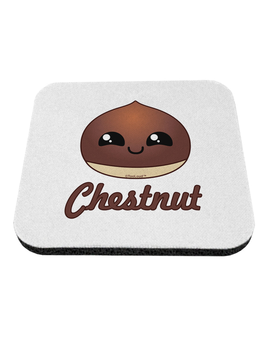 Cute Chestnut Design - Christmas Text Coaster-Coasters-TooLoud-White-Davson Sales