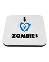 I Heart Zombies - Bio Hazard Heart Blue Coaster-Coasters-TooLoud-White-Davson Sales