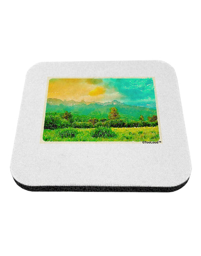 Mountain Sunset Watercolor Coaster-Coasters-TooLoud-White-Davson Sales