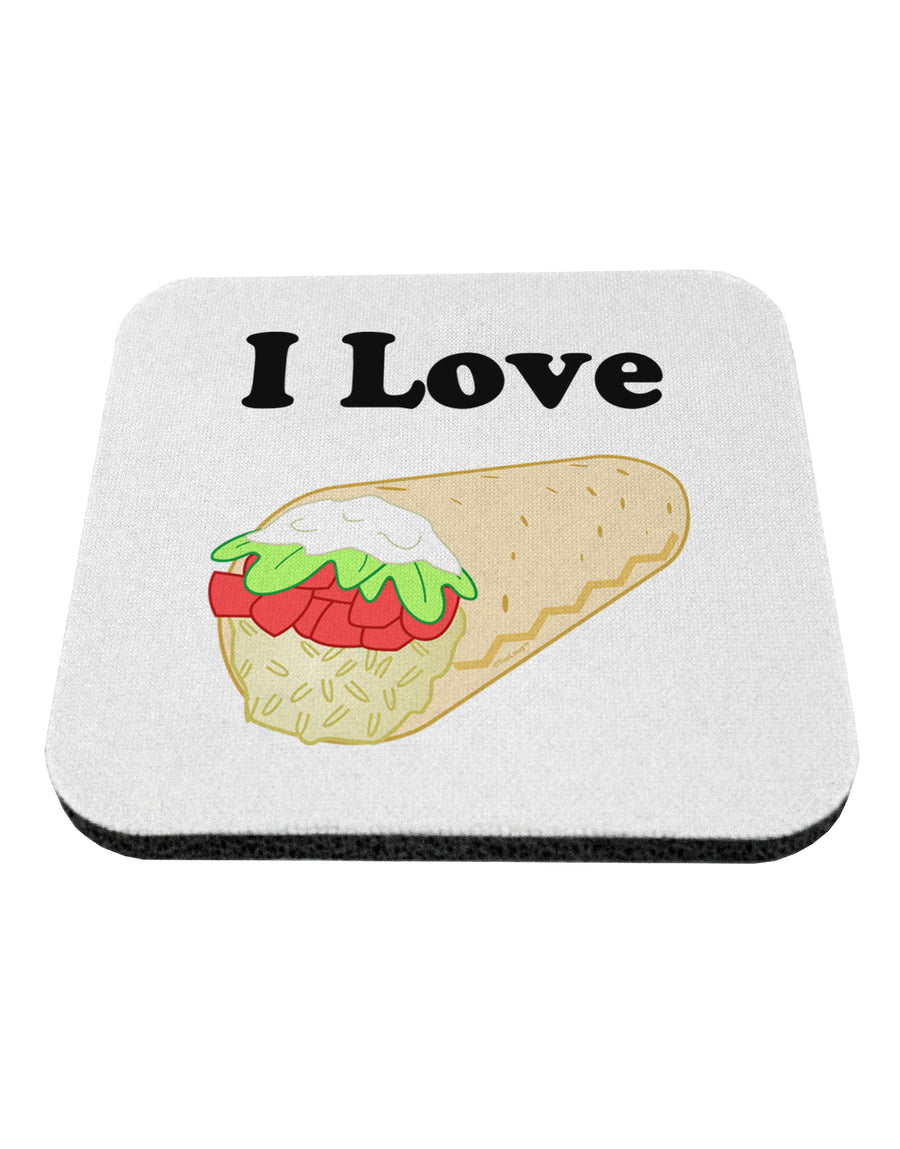 I Love Burritos - Funny Food Coaster-Coasters-TooLoud-White-Davson Sales