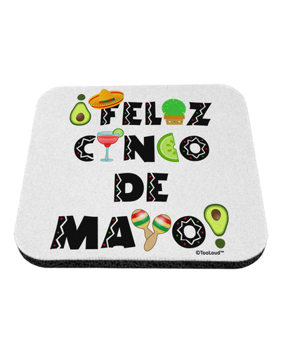 Feliz Cinco de Mayo - Fiesta Icons Coaster by TooLoud-Coasters-TooLoud-White-Davson Sales