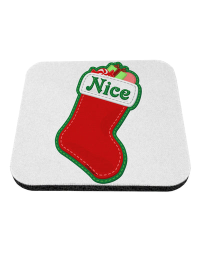 Nice Stocking Cute Christmas Coaster-Coasters-TooLoud-White-Davson Sales