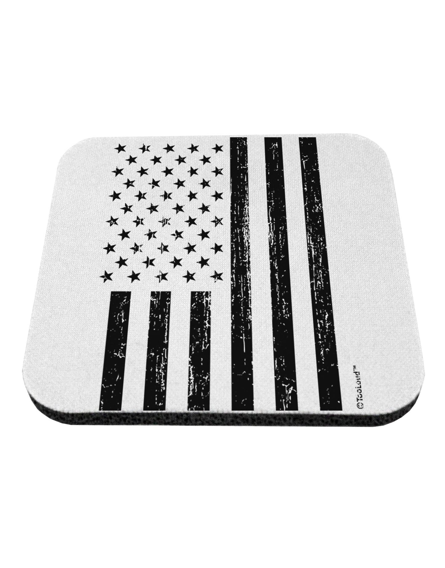 Stamp Style American Flag - Distressed Coaster by TooLoud-Coasters-TooLoud-White-Davson Sales