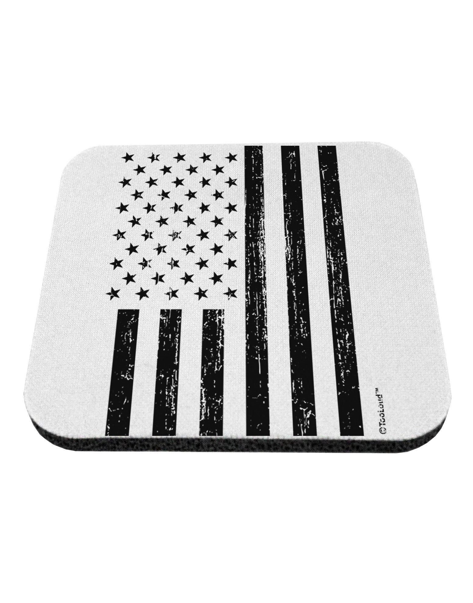 Stamp Style American Flag - Distressed Coaster by TooLoud-Coasters-TooLoud-White-Davson Sales