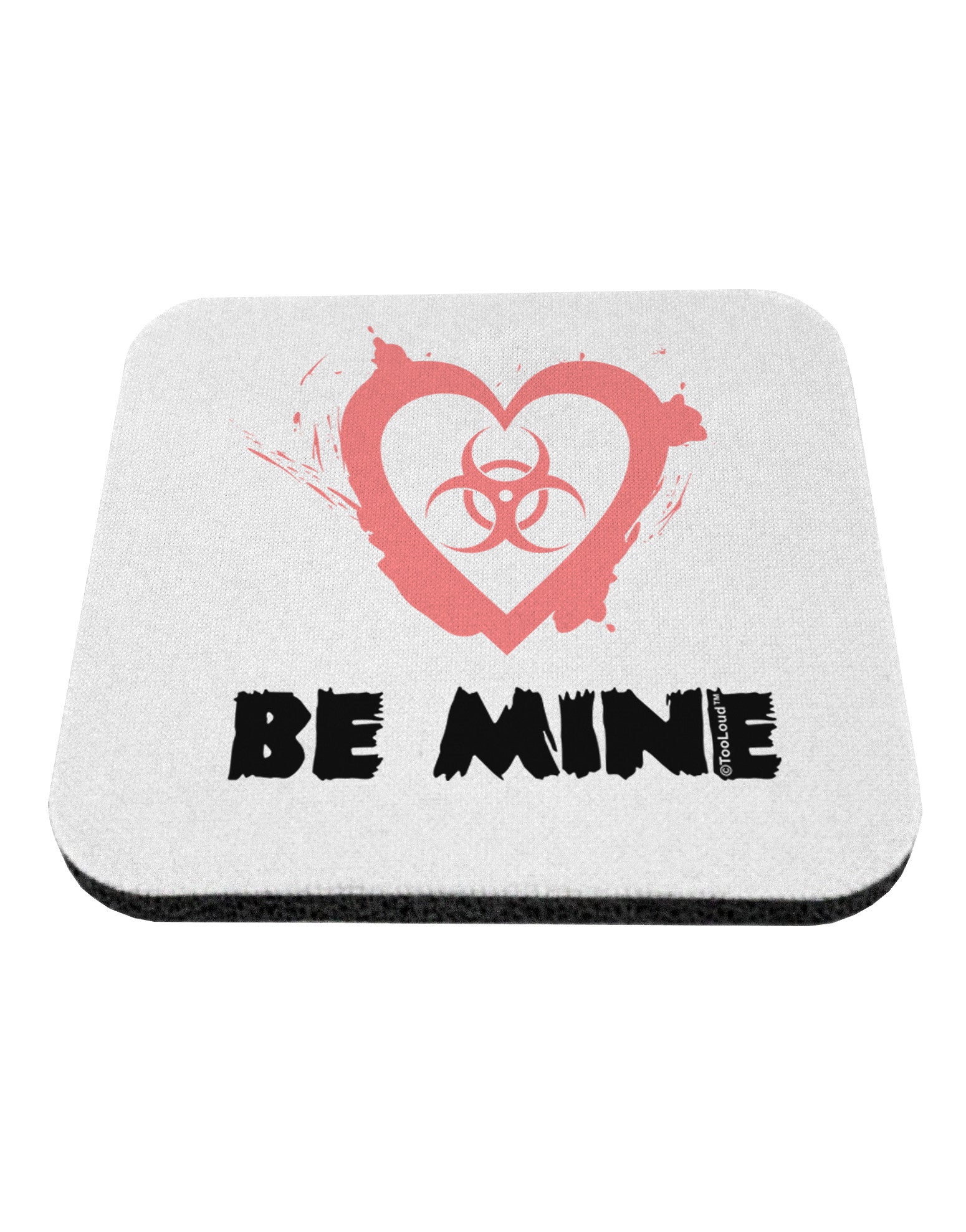 Be Mine - Bio Hazard Heart Coaster by TooLoud-Coasters-TooLoud-White-Davson Sales