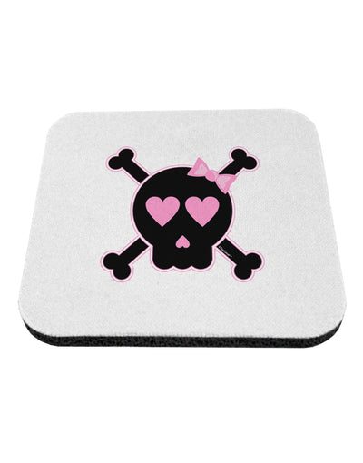 Pink and Black Crossbones Girl Coaster-Coasters-TooLoud-White-Davson Sales