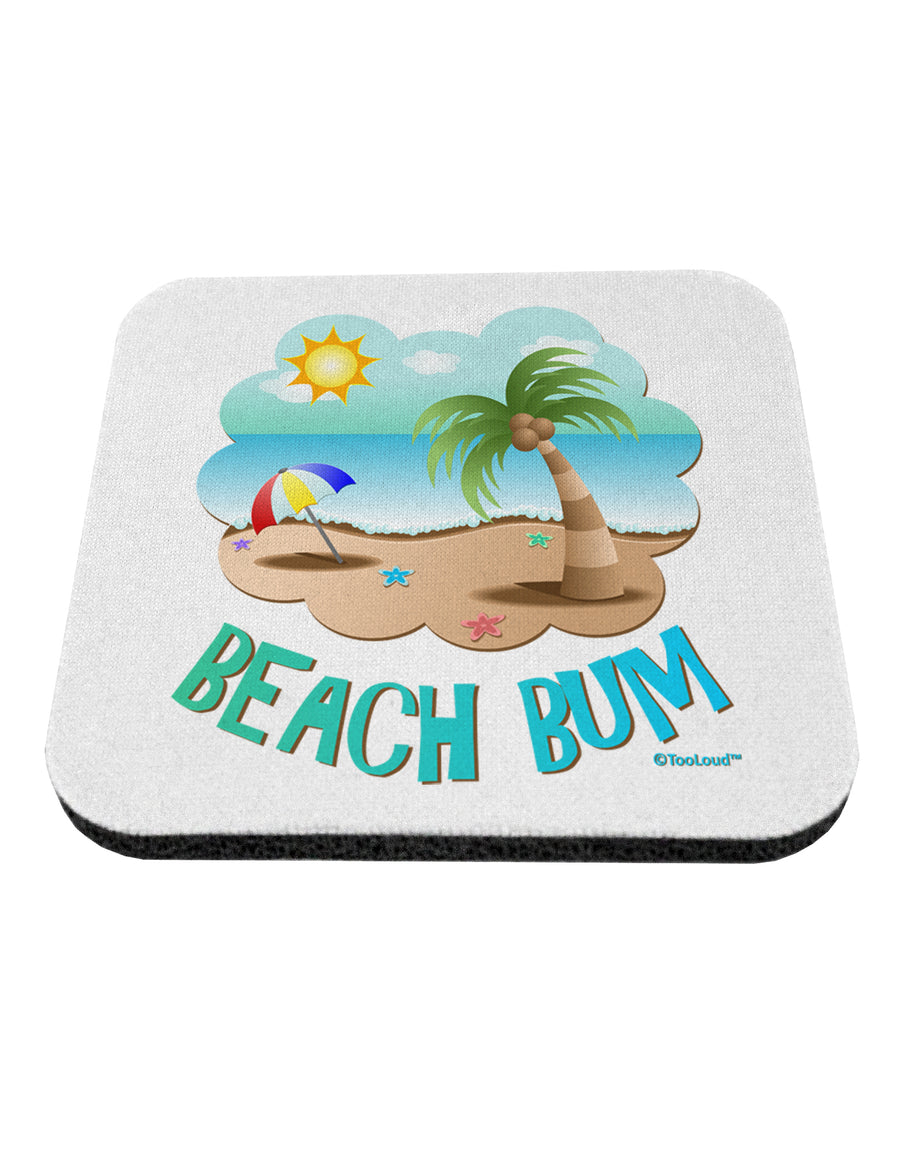 Fun Summer Beach Scene - Beach Bum Coaster by TooLoud-Coasters-TooLoud-White-Davson Sales