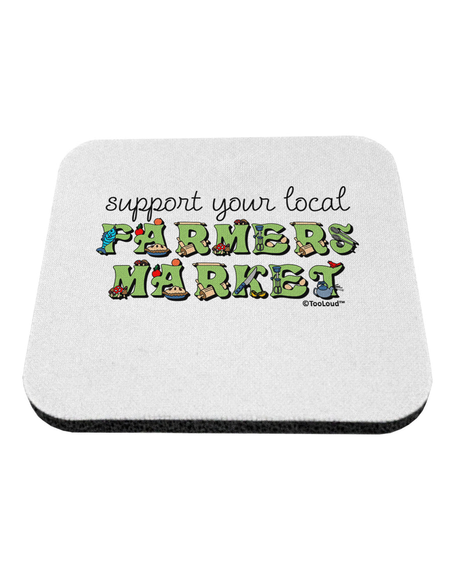 Support Your Local Farmers Market - Color Coaster-Coasters-TooLoud-White-Davson Sales