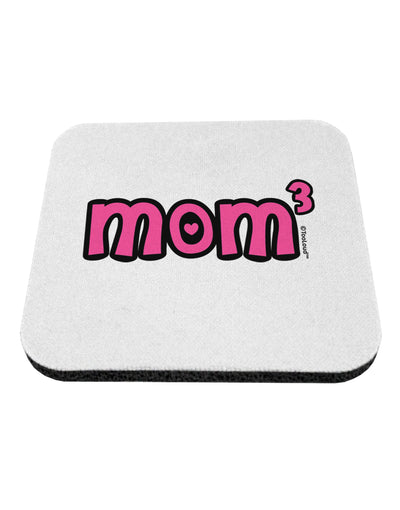 Mom Cubed - Cute Mom of Three Design Coaster by TooLoud-Coasters-TooLoud-White-Davson Sales