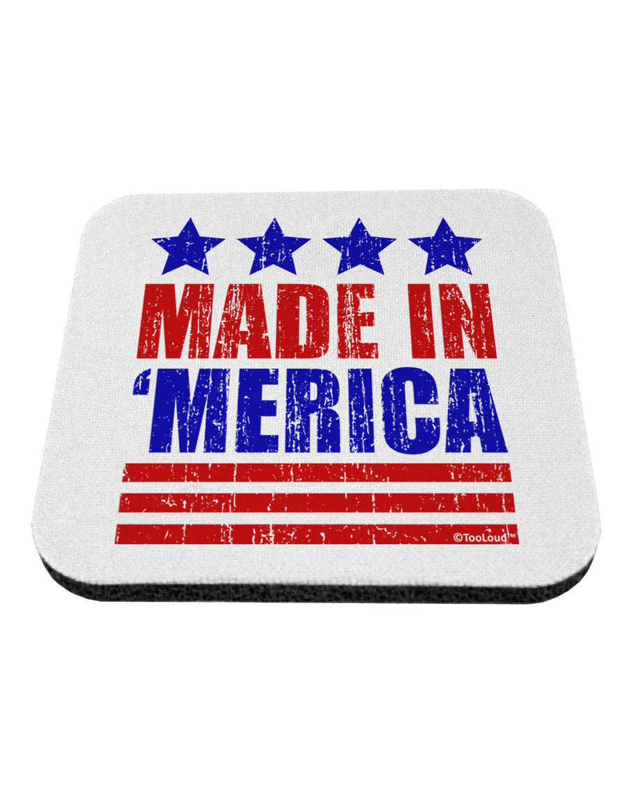 Made in Merica - Stars and Stripes Color Design Coaster-Coasters-TooLoud-White-Davson Sales