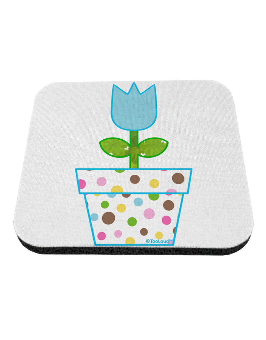 Easter Tulip Design - Blue Coaster by TooLoud-Coasters-TooLoud-White-Davson Sales