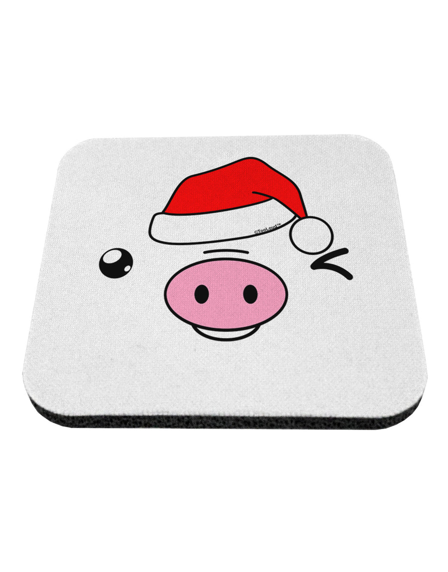 Kyu-T Face Oinkz Santa Hat Boy Pig Coaster-Coasters-TooLoud-White-Davson Sales