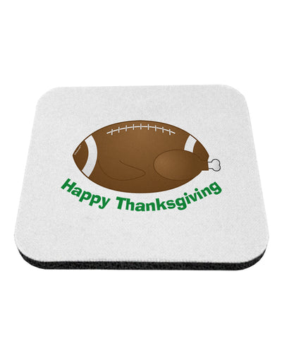 Football Turkey Happy Thanksgiving Coaster-Coasters-TooLoud-White-Davson Sales