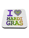 I Love Heart Mardi Gras Coaster-Coasters-TooLoud-White-Davson Sales