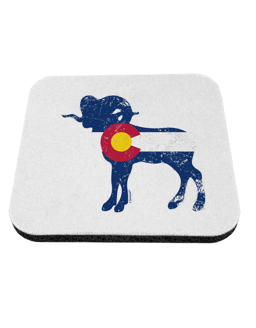 TooLoud Grunge Rocky Mountain Bighorn Sheep Flag Coaster-Coasters-TooLoud-1 Piece-Davson Sales