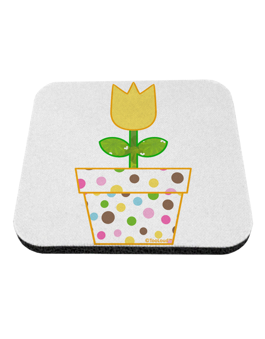 Easter Tulip Design - Yellow Coaster by TooLoud-Coasters-TooLoud-White-Davson Sales