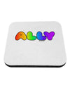 LGBT Ally Rainbow Text Coaster by TooLoud-Coasters-TooLoud-White-Davson Sales