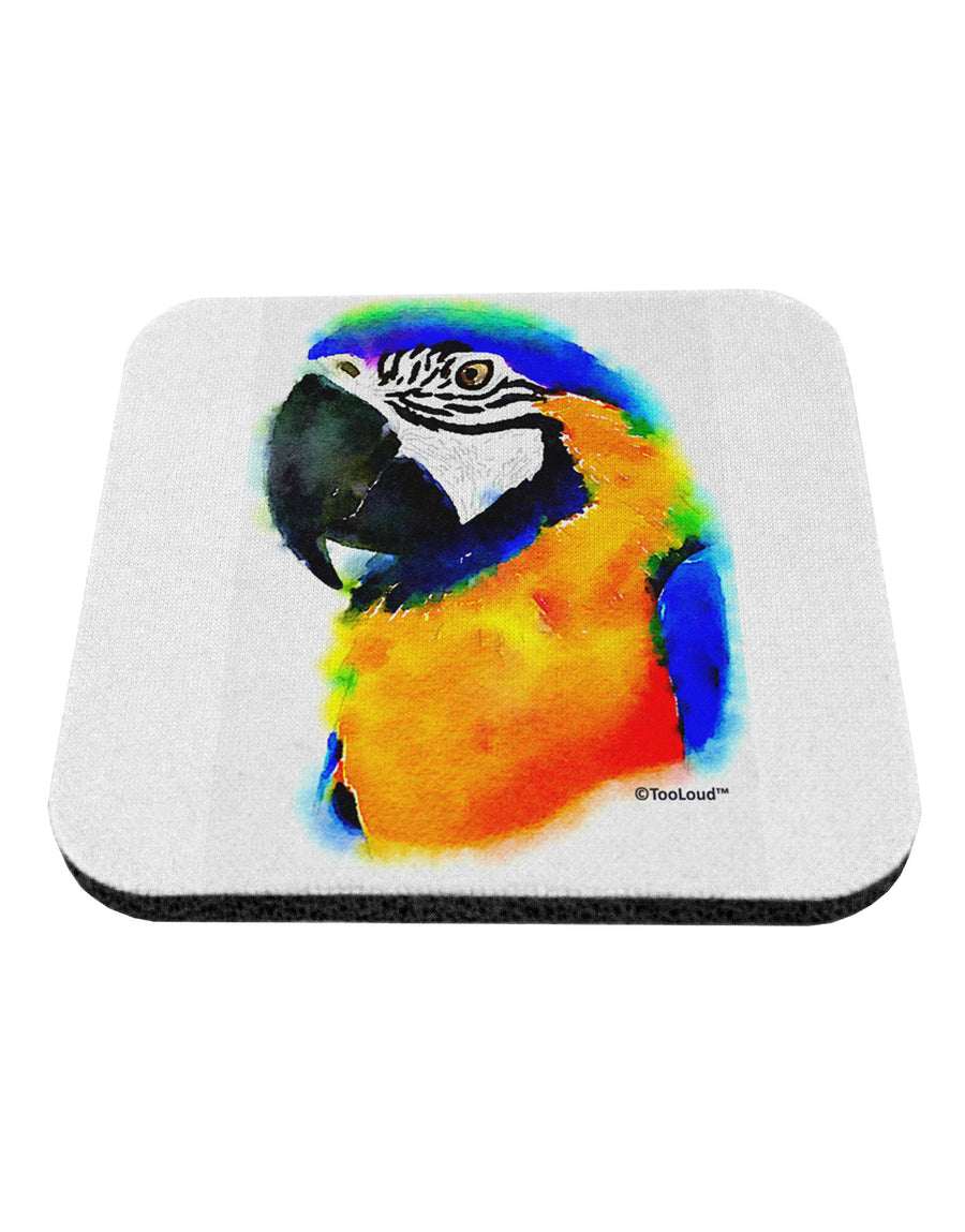 Brightly Colored Parrot Watercolor Coaster-Coasters-TooLoud-White-Davson Sales