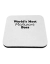 World's Most Mediocre Boss - Boss Day Coaster-Coasters-TooLoud-White-Davson Sales