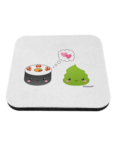 Cute Sushi and Wasabi Love Coaster by TooLoud-Coasters-TooLoud-White-Davson Sales