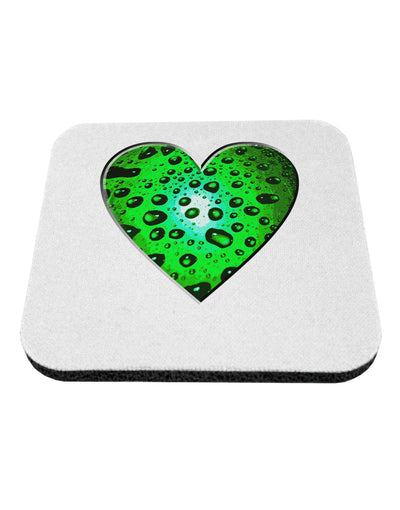 Water Droplet Heart Green Coaster by TooLoud-Coasters-TooLoud-White-Davson Sales