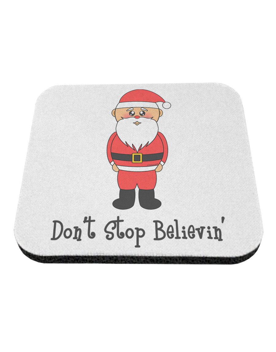 Don't Stop Believin' Santa Christmas Coaster-Coasters-TooLoud-White-Davson Sales