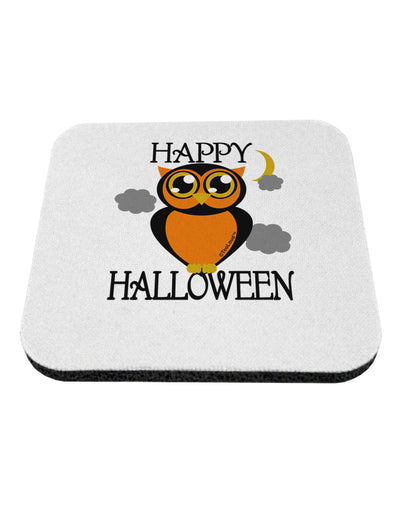 Owl Orange Text Coaster-Coasters-TooLoud-White-Davson Sales