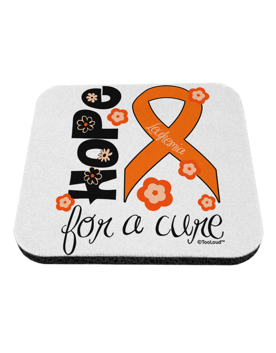 Hope for a Cure - Orange Ribbon Leukemia - Flowers Coaster-Coasters-TooLoud-White-Davson Sales