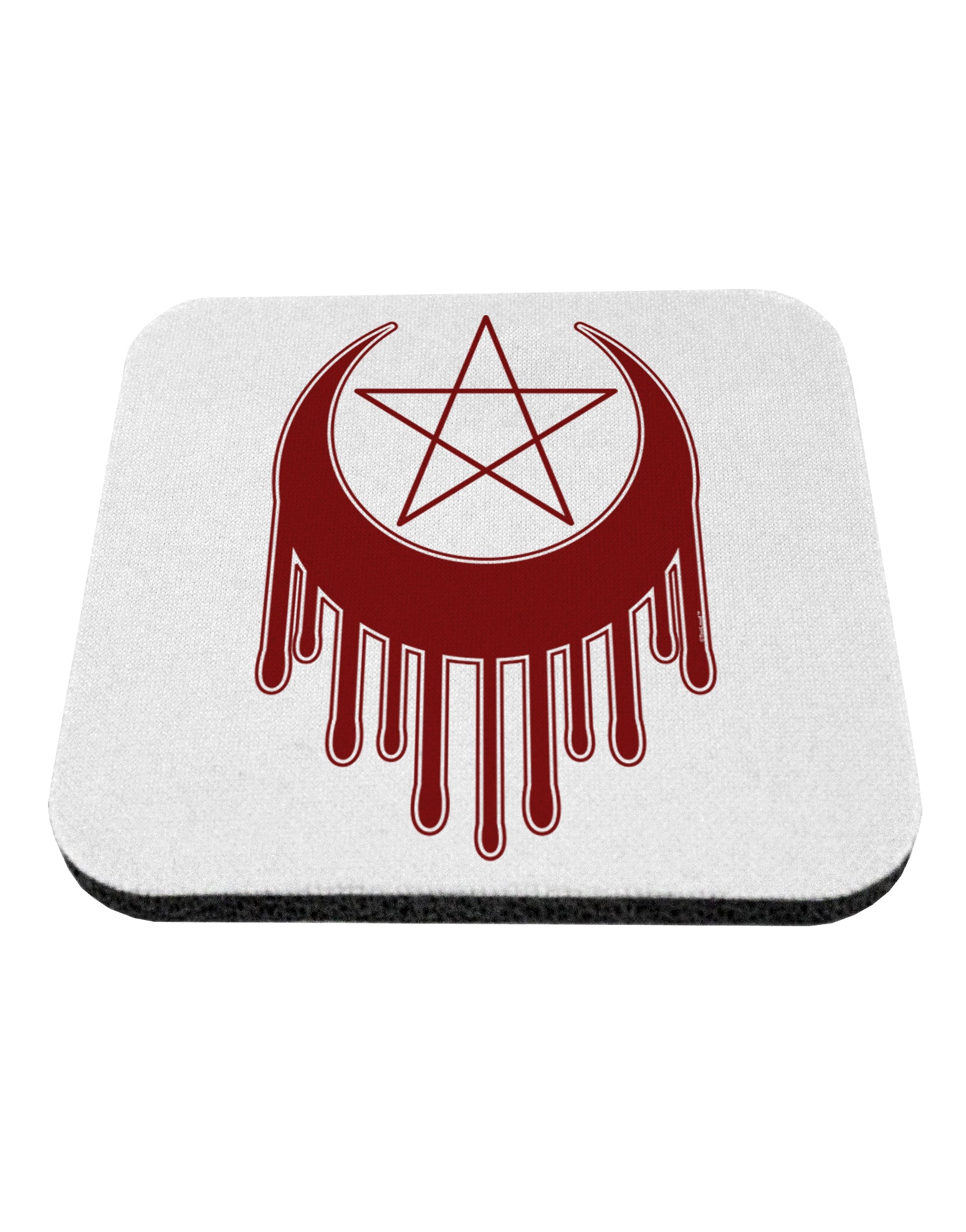 Weeping Crescent Blood Moon Star Coaster-Coasters-TooLoud-White-Davson Sales