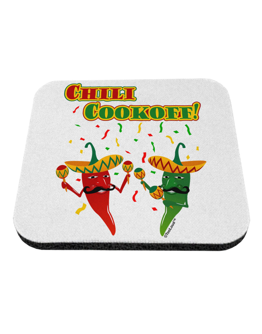 Chili Cookoff! Chile Peppers Coaster-Coasters-TooLoud-White-Davson Sales