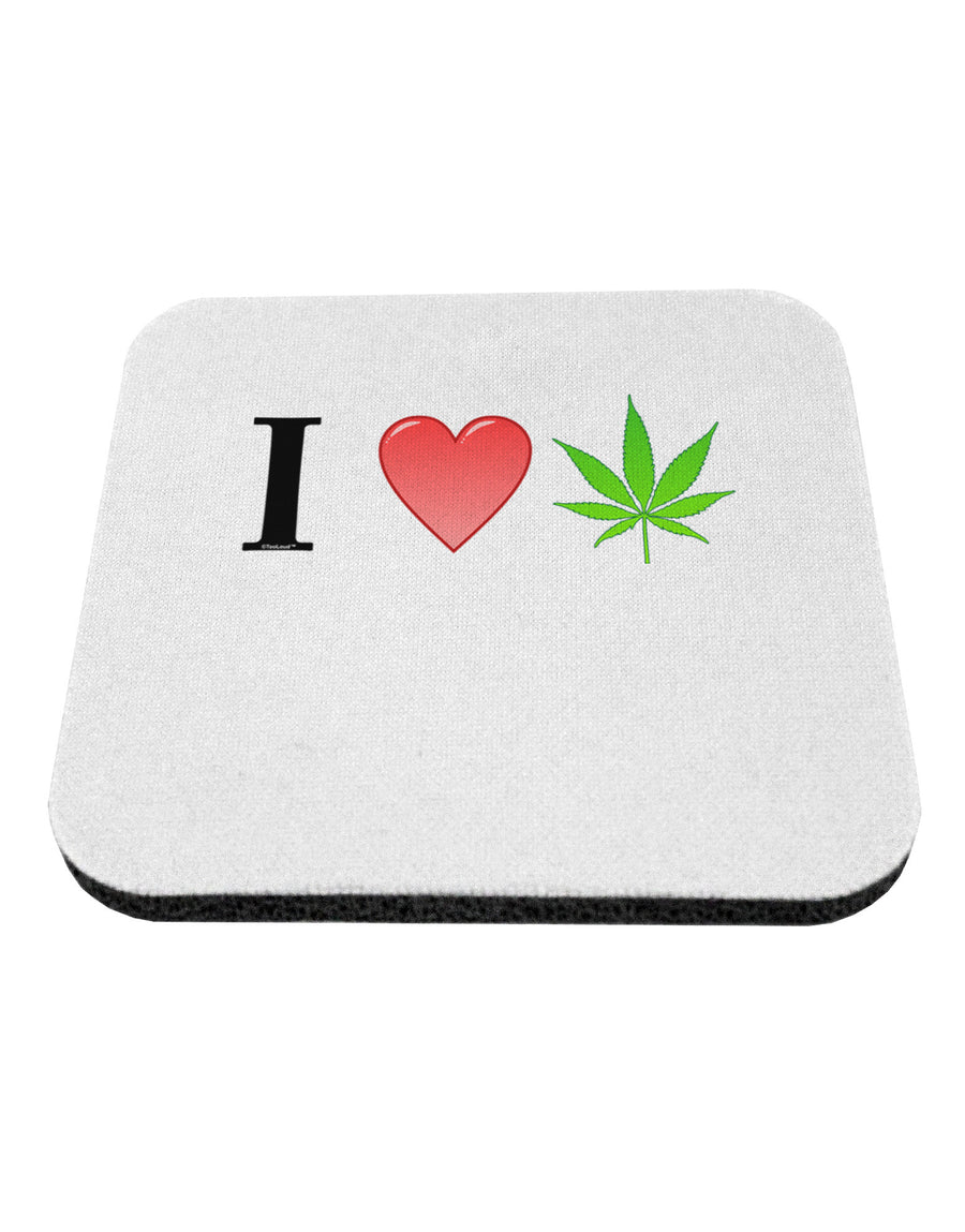 I Heart Marijuana Leaf Coaster-Coasters-TooLoud-White-Davson Sales