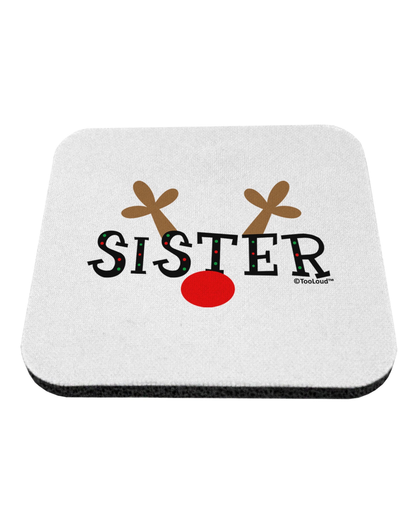 Matching Family Christmas Design - Reindeer - Sister Coaster by TooLoud-Coasters-TooLoud-White-Davson Sales