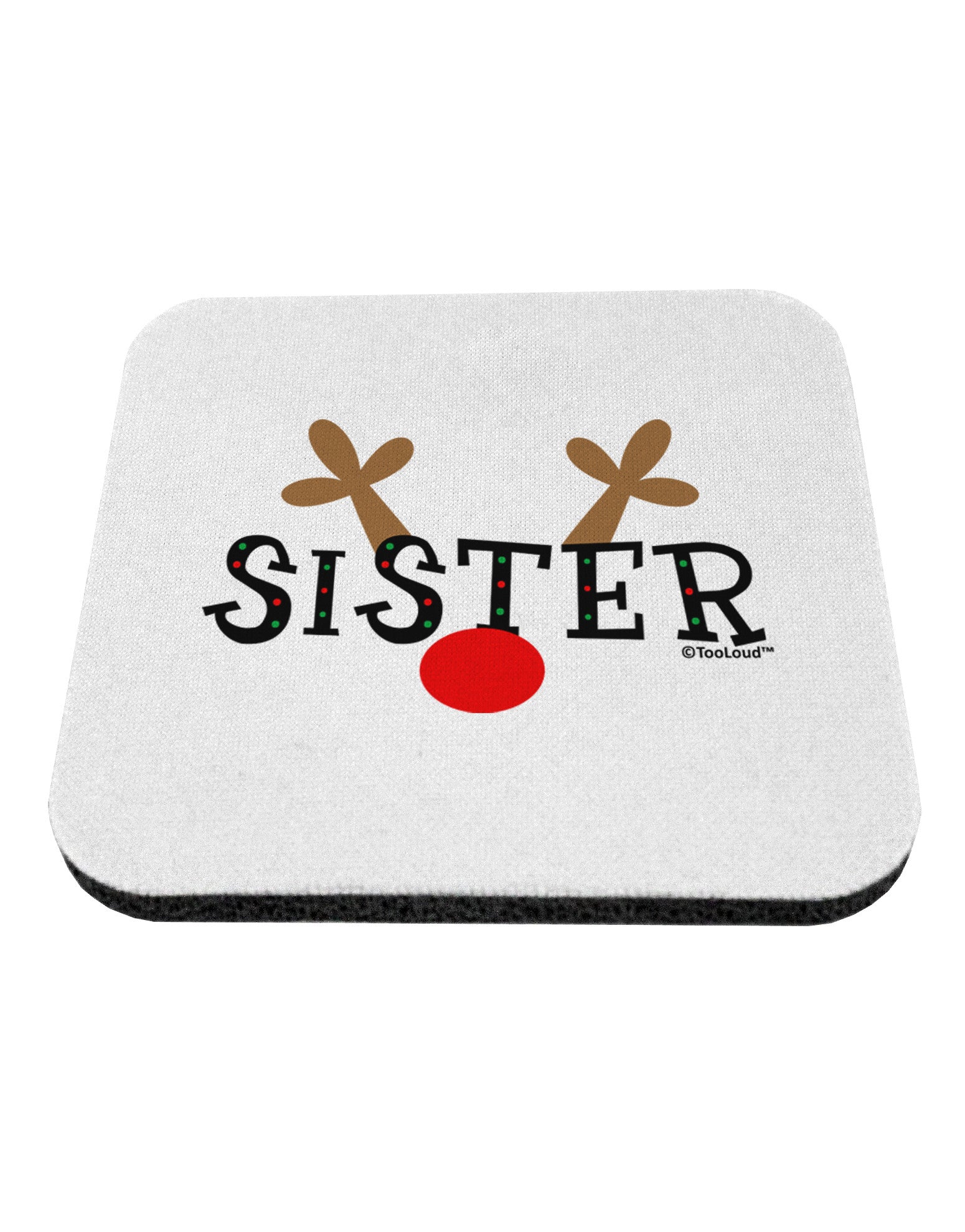 Matching Family Christmas Design - Reindeer - Sister Coaster by TooLoud-Coasters-TooLoud-White-Davson Sales