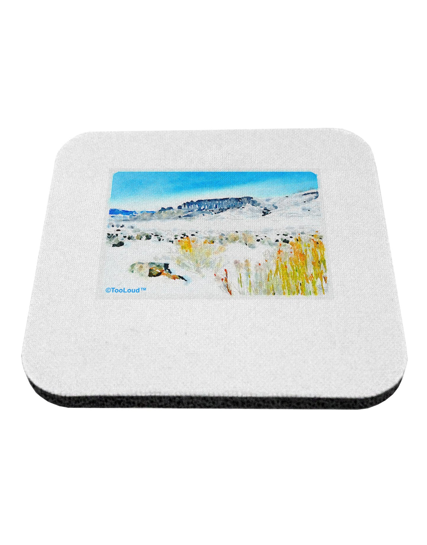 CO Snow Scene Watercolor Coaster-Coasters-TooLoud-1-Davson Sales