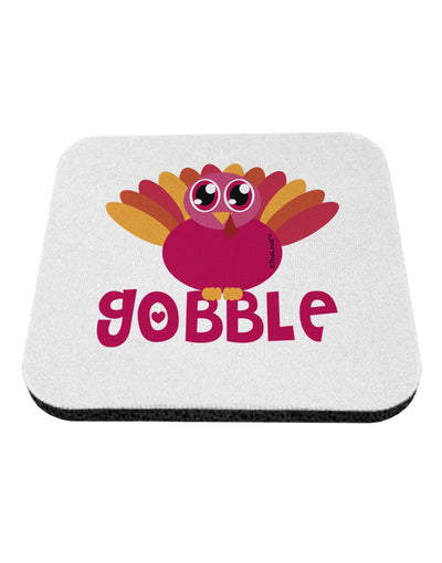 Cute Gobble Turkey Pink Coaster-Coasters-TooLoud-1-Davson Sales