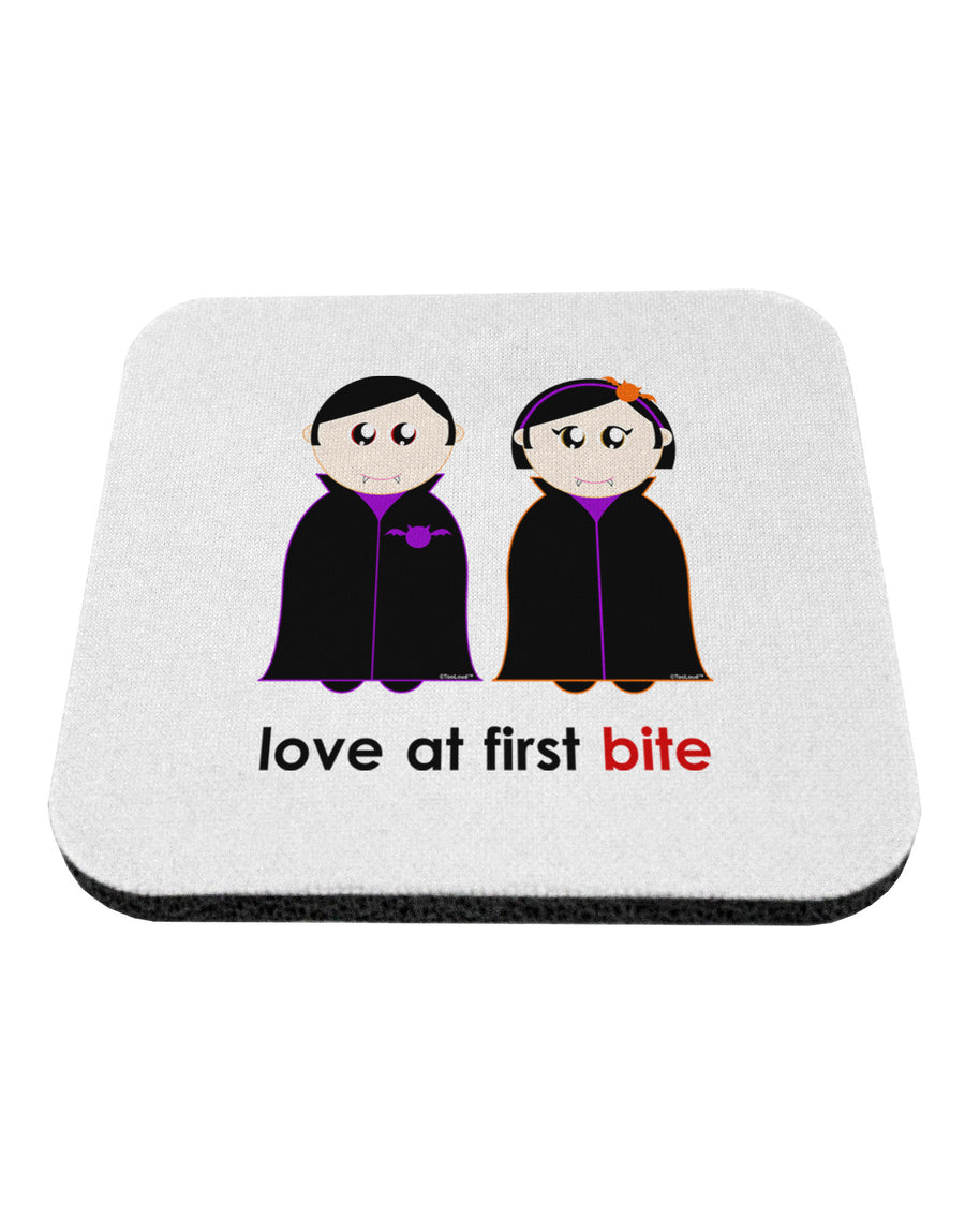 Love at First Bite Vampire Couple Halloween Coaster-Coasters-TooLoud-White-Davson Sales