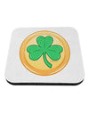 Shamrock Button Vector Design Coaster by TooLoud-Coasters-TooLoud-White-Davson Sales