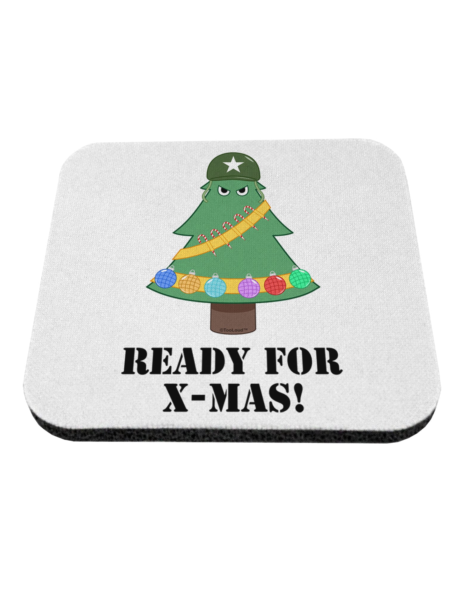 Christmas Tree - Ready for X-Mas Coaster-Coasters-TooLoud-White-Davson Sales