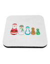 Cute Christmas Matryoshka Nesting Dolls Coaster-Coasters-TooLoud-White-Davson Sales