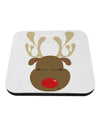 Cute Rudolph Reindeer Face Christmas Coaster-Coasters-TooLoud-White-Davson Sales