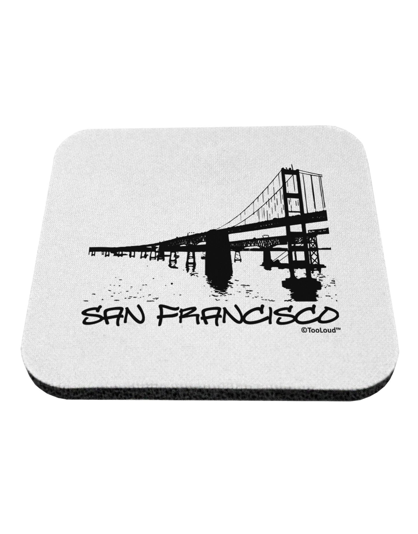 Bay Bridge Cutout Design - San Francisco Coaster by TooLoud-Coasters-TooLoud-White-Davson Sales