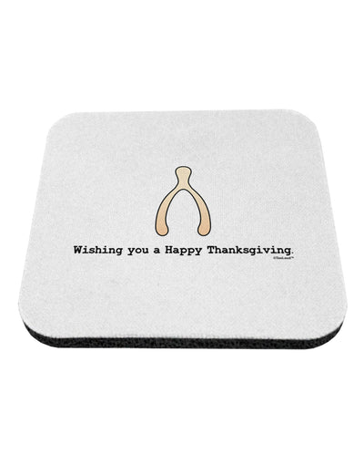 Wishing You a Happy Thanksgiving Wishbone Coaster-Coasters-TooLoud-White-Davson Sales