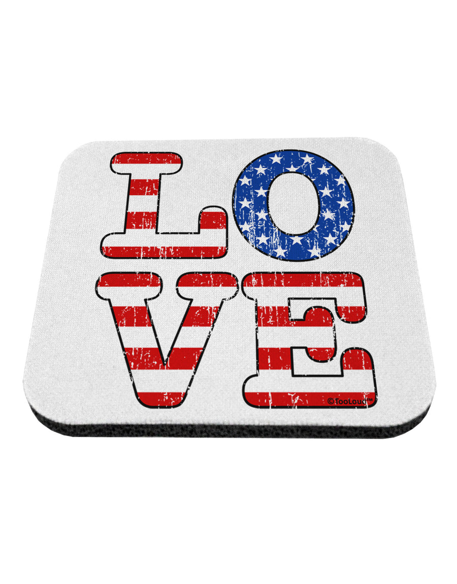 American Love Design - Distressed Coaster by TooLoud-Coasters-TooLoud-White-Davson Sales